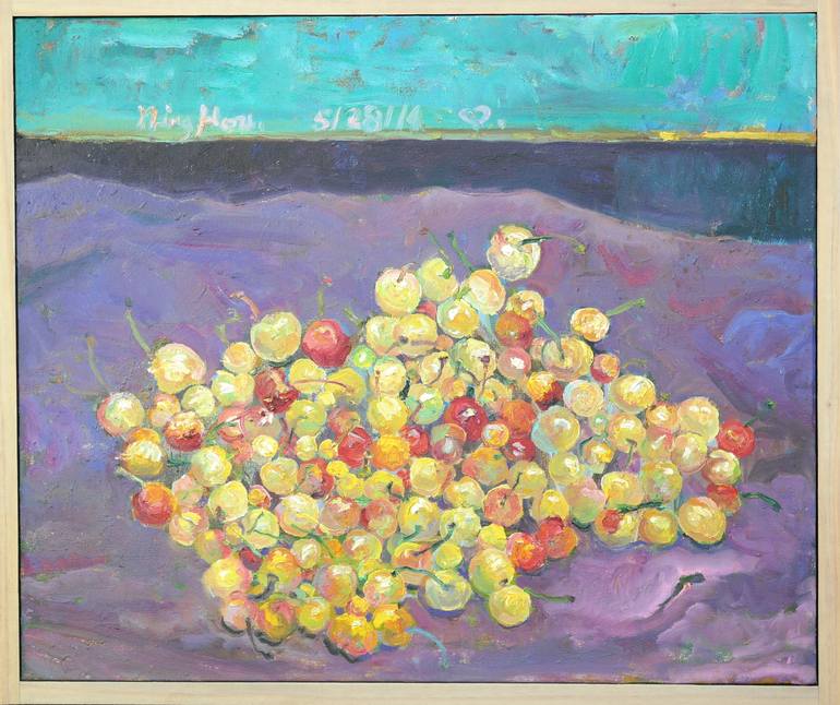 Cherry Painting by Ning Hou Saatchi Art