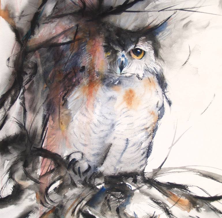 Original Abstract Expressionism Animal Drawing by H Y Sohn