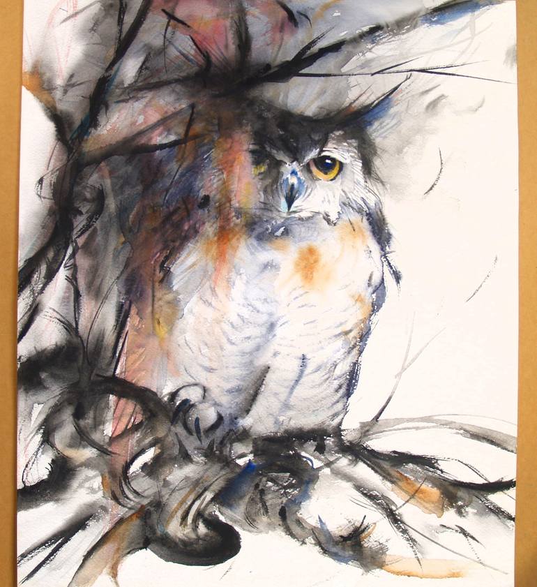 Original Abstract Expressionism Animal Drawing by H Y Sohn