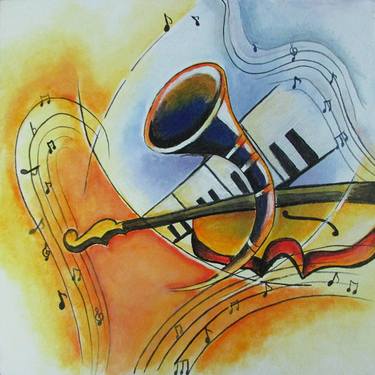Print of Conceptual Music Paintings by Gopi Joshi