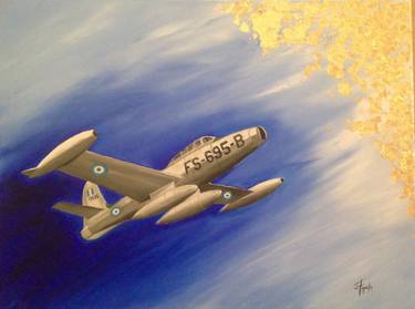 Print of Aeroplane Paintings by Georgia Aeraki