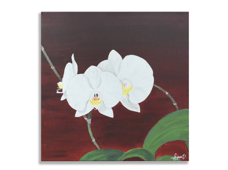 The White Orchid Painting By Gajane Jengojan Saatchi Art - How To Paint A White Orchid