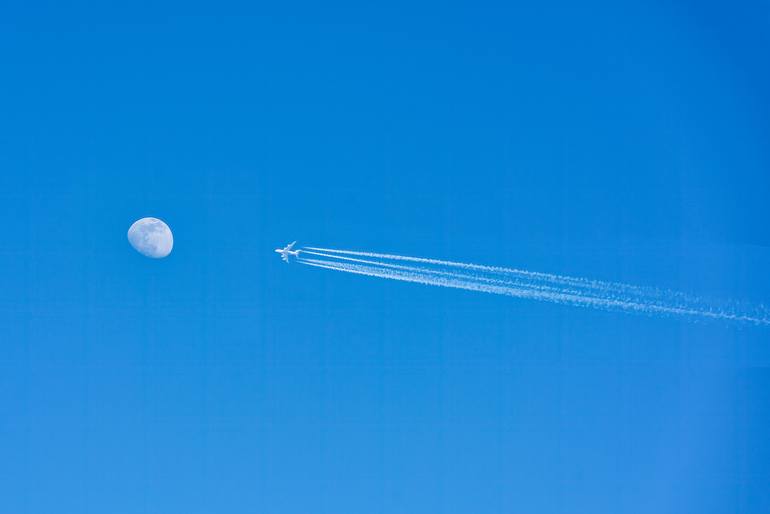 Original Time Photography by Dan Cristian Lavric | Conceptual Art on Paper | Jetstream to the Moon