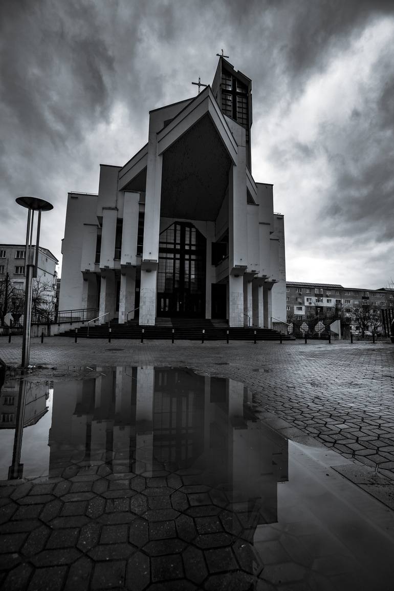 Original Architecture Photography by Dan Cristian Lavric | Conceptual Art on Paper | Church Of The Cold Times And Souls - Limited Edition of 3