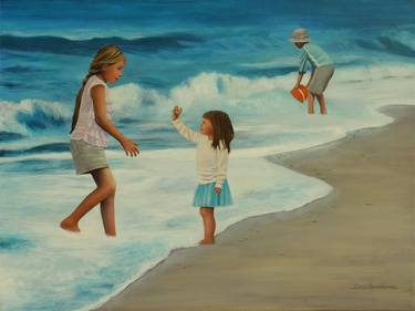 Original Figurative Beach Paintings by Vicki DesJardins