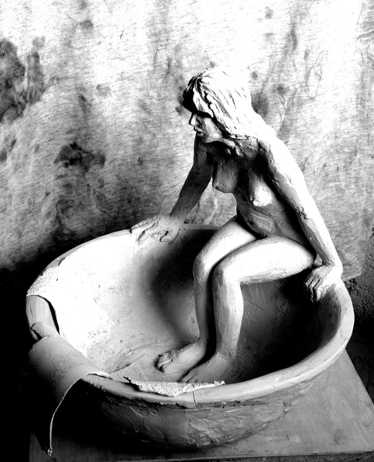 Original Figurative Nude Sculpture by Christakis Christou