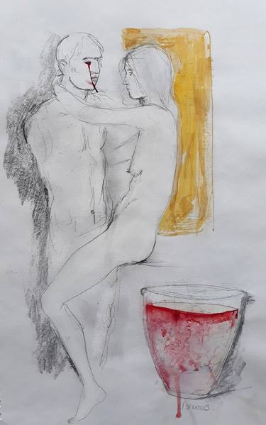 Print of Expressionism Erotic Drawings by Christakis Christou