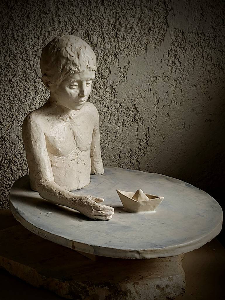 Original Figurative Children Sculpture by Christakis Christou