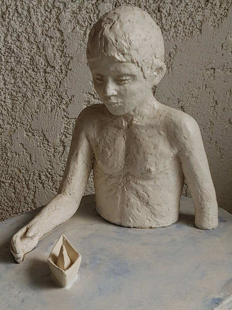 Original Figurative Children Sculpture by Christakis Christou