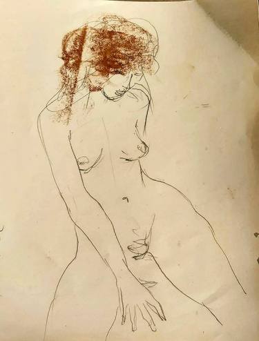 Original Figurative Nude Drawings by Christakis Christou