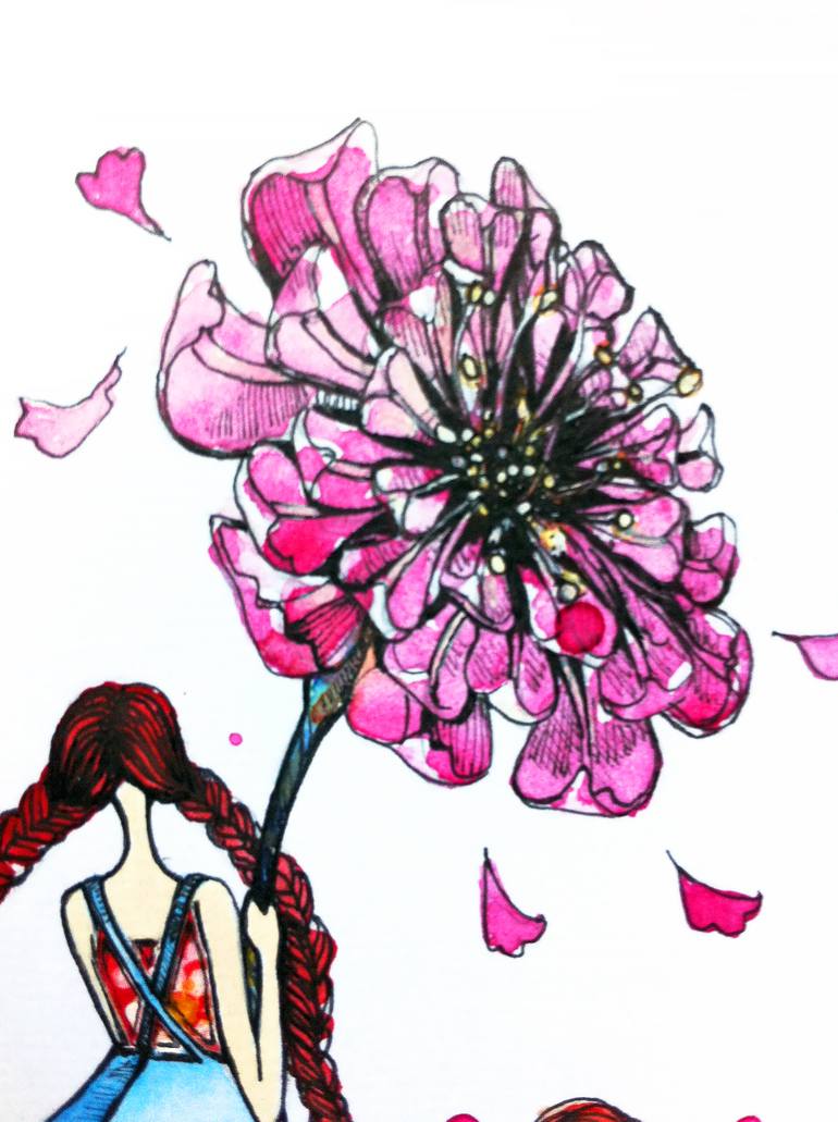 Original Figurative Love Drawing by Vania Siqueira