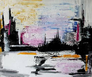 Original Abstract Expressionism Cities Paintings by Andrea Morelli