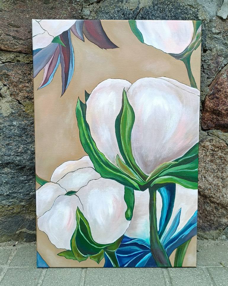 Original Pop Art Floral Painting by Juli Smeyanova