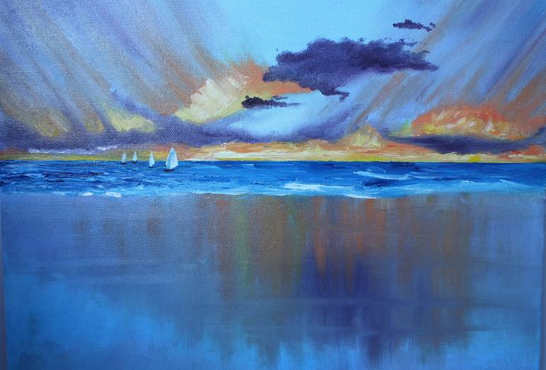 Original Fine Art Seascape Painting by Iuliia Smiianova