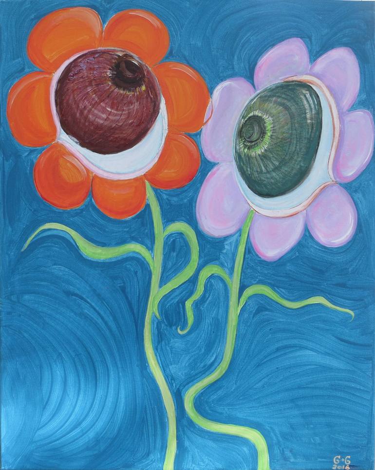 Would You Marry Me? Flowers Have Eyes & Hearts. Painting by greg