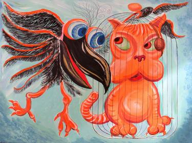 Original Surrealism Animal Painting by Greg Milgram