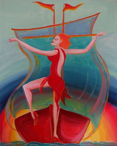 Original Surrealism Women Painting by Greg Milgram