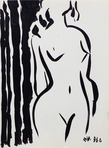 Original Figurative Nude Drawings by Alin Vonica