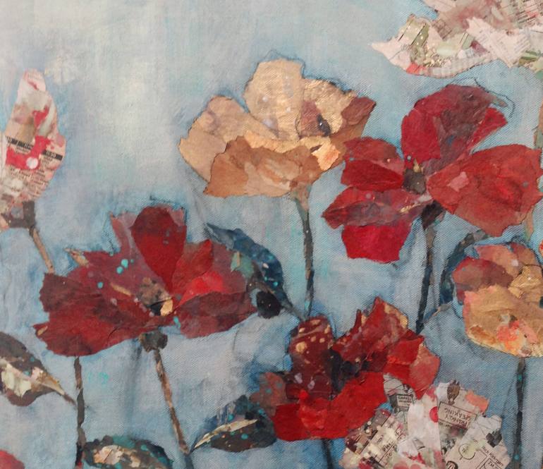 Original Floral Collage by Hannah Rosenberg