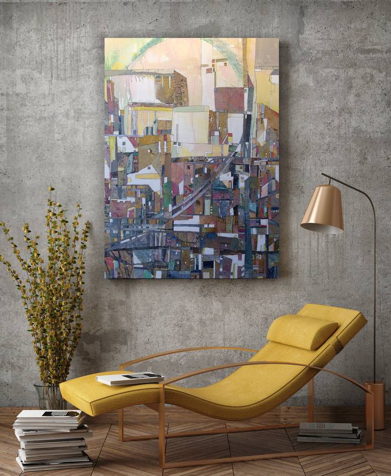 Original Abstract Cities Collage by Hannah Rosenberg