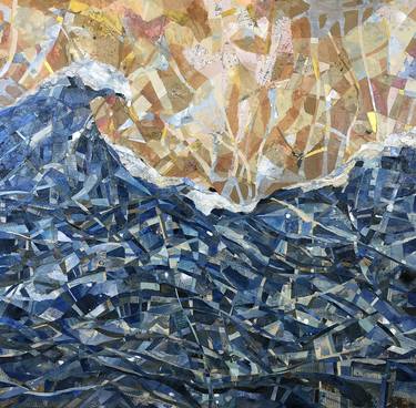 Original Abstract Seascape Collage by Hannah Rosenberg