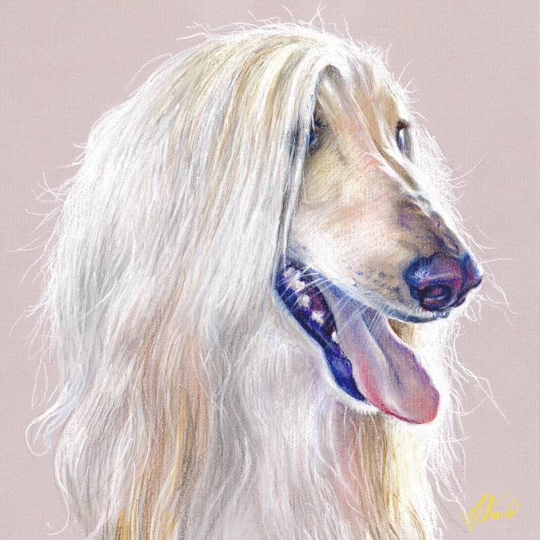Afgan Hound Dog Portrait Painting by Alex Vald Saatchi Art