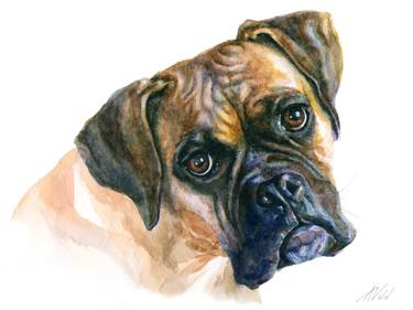 Print of Fine Art Dogs Paintings by Alex Vald