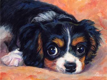 Print of Fine Art Dogs Paintings by Alex Vald