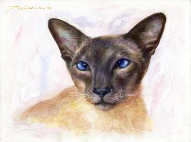 Siamese Cat Original Watercolor painting thumb