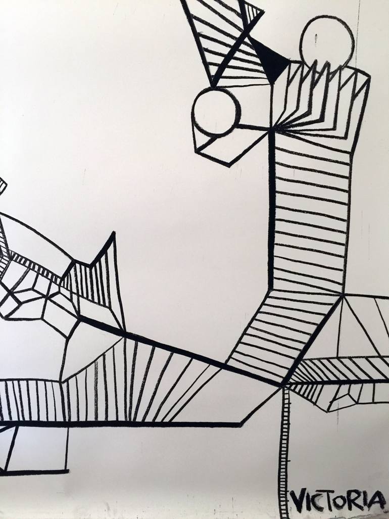Original Abstract Geometric Painting by Victoria Blak
