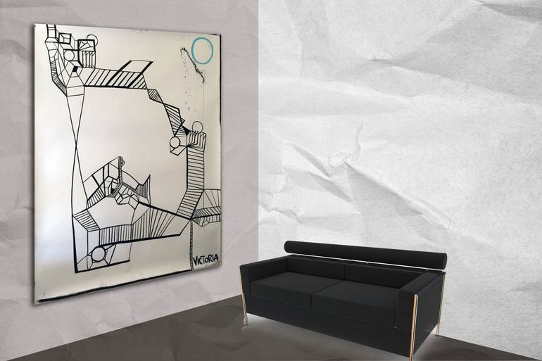 Original Abstract Geometric Painting by Victoria Blak