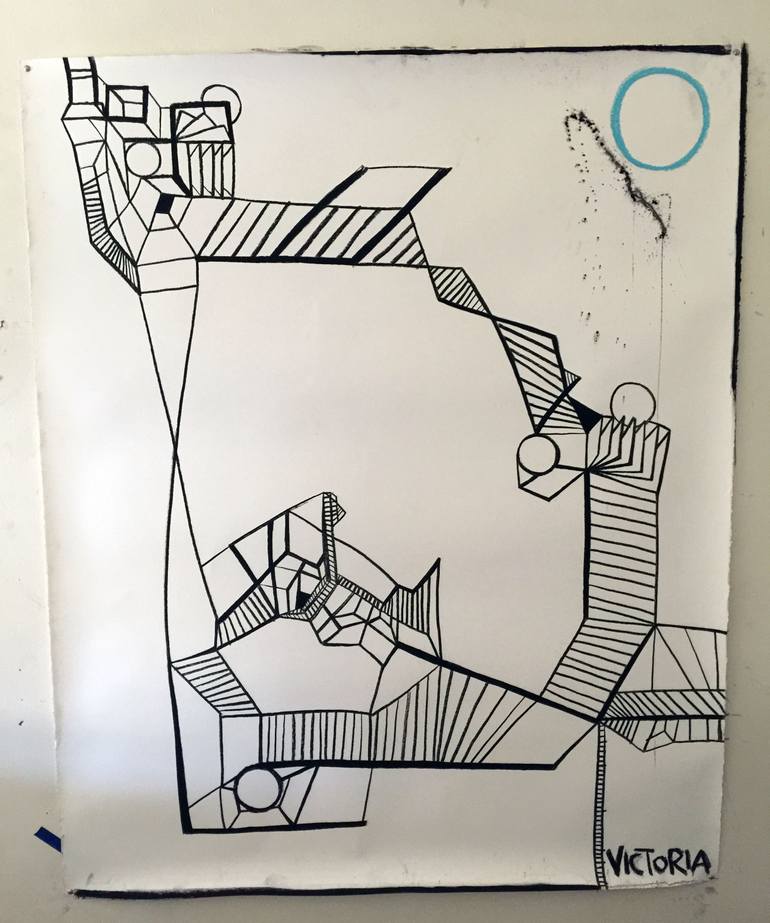Original Abstract Geometric Painting by Victoria Blak