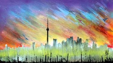 Original Surrealism Cities Paintings by Andrew Kennedy