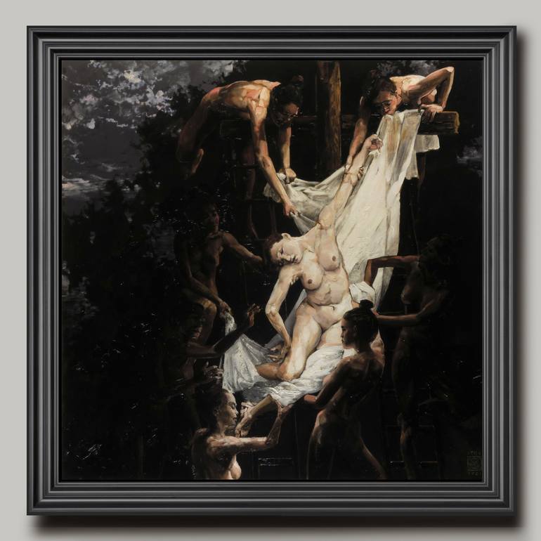 Original Figurative Nude Painting by Martein Peeters