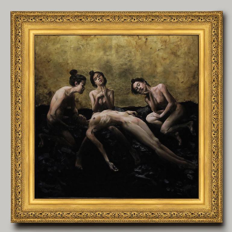 Original Realism Nude Painting by Martein Peeters