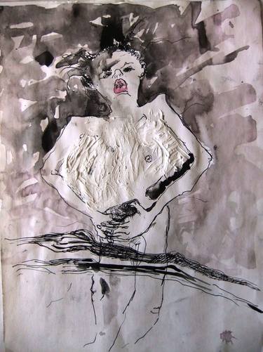 Original Expressionism People Drawings by Milica Raicevic