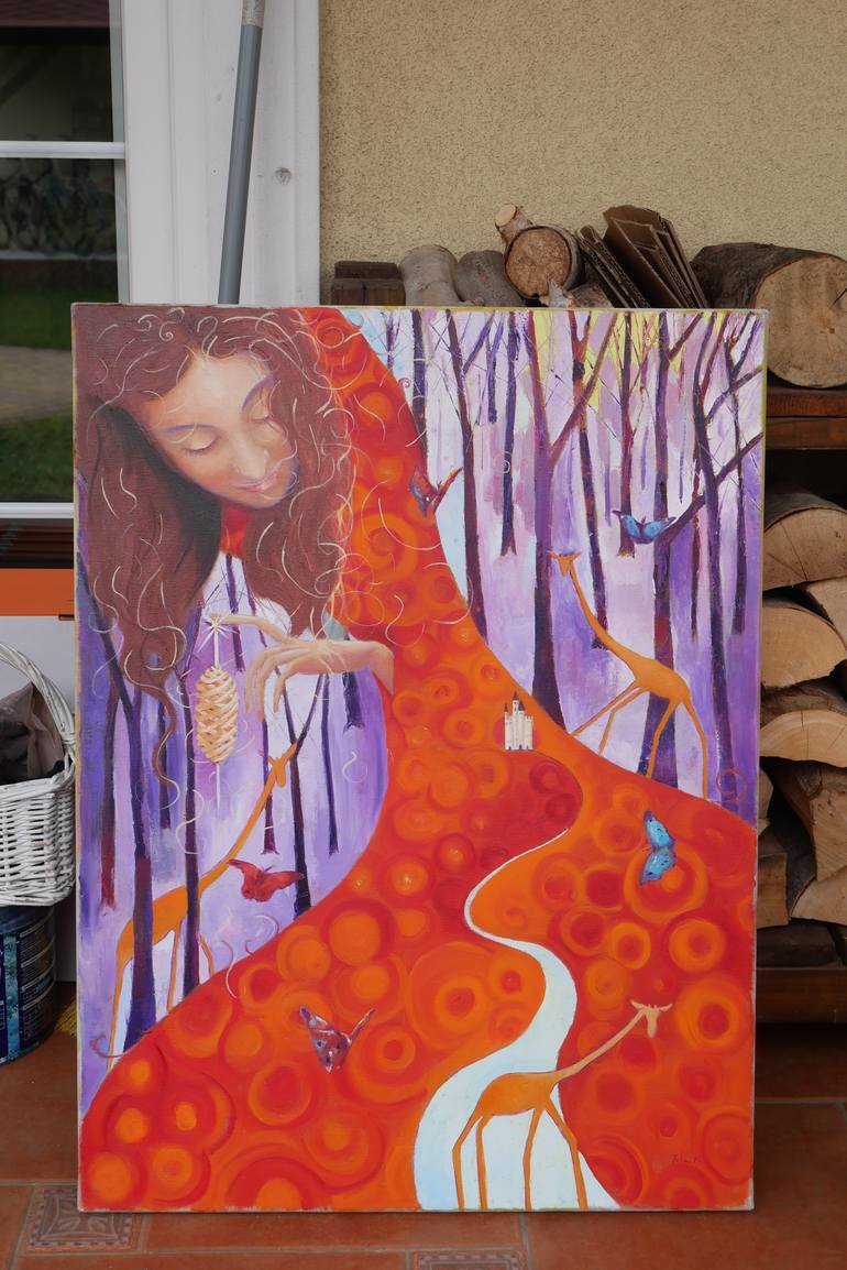 Original Surrealism Fantasy Painting by Jolanta Kitowska