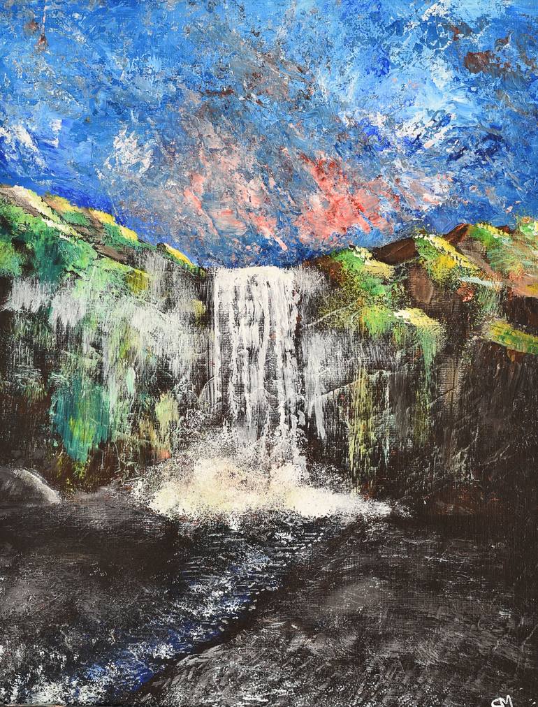 Abstract Painting, store 'Waterfall' Watercolor, Original Watercolor Painting, Abstract Art, Artist Signed Original 11