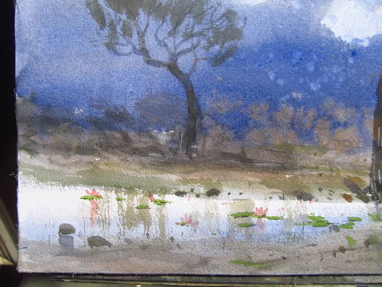 Original Expressionism Landscape Painting by Bhargavkumar Kulkarni