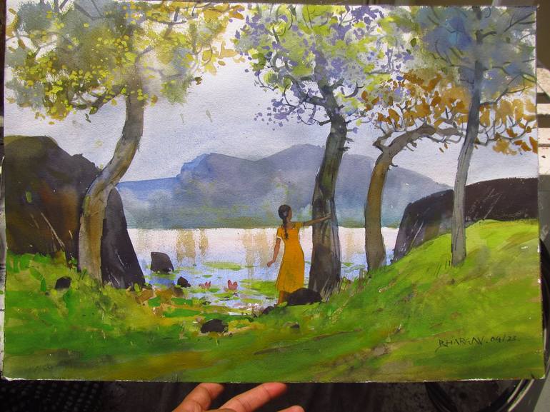 Original Impressionism Landscape Painting by Bhargavkumar Kulkarni