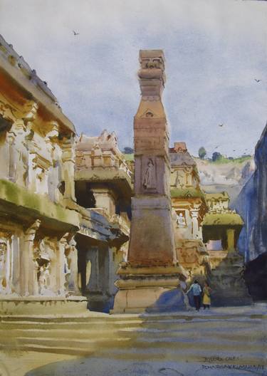 Original Impressionism Architecture Paintings by Bhargavkumar Kulkarni