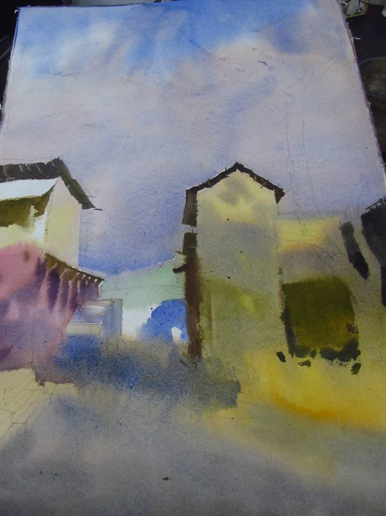 Original Contemporary Landscape Painting by Bhargavkumar Kulkarni