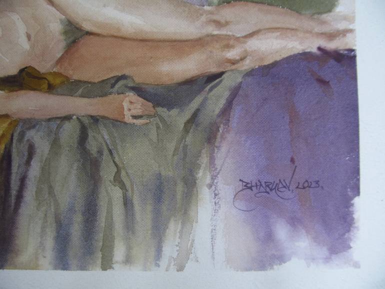 Original Realism Nude Painting by Bhargavkumar Kulkarni