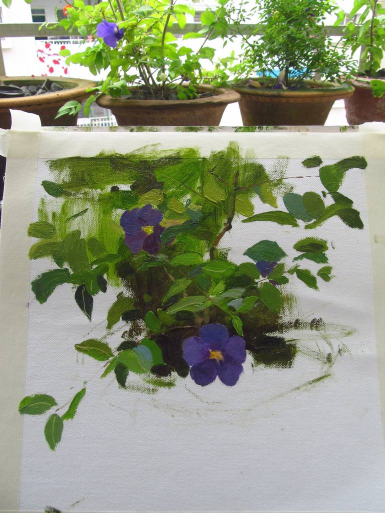 Original Floral Painting by Bhargavkumar Kulkarni