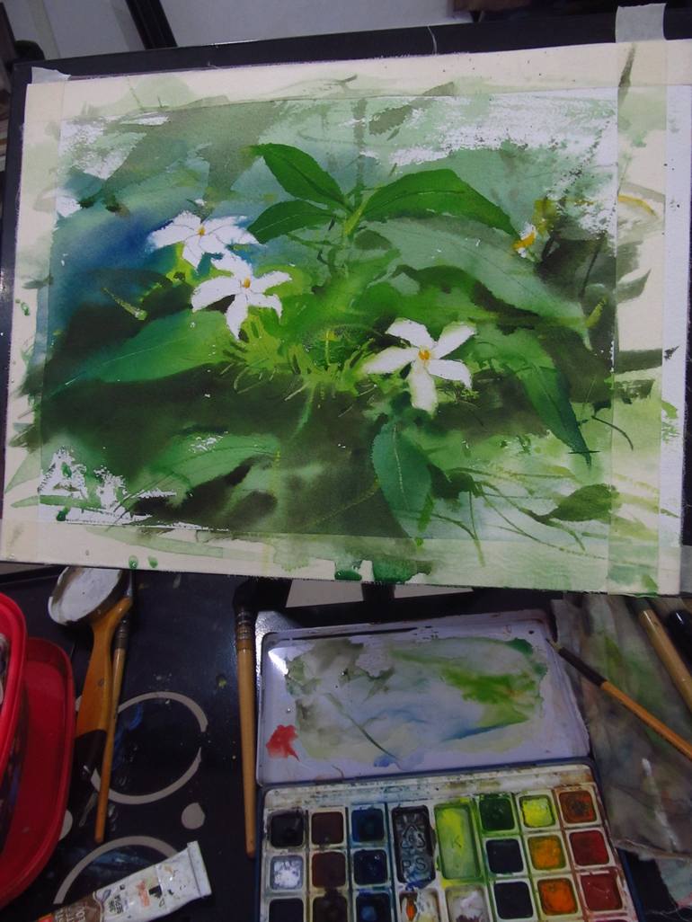 Original Expressionism Floral Painting by Bhargavkumar Kulkarni