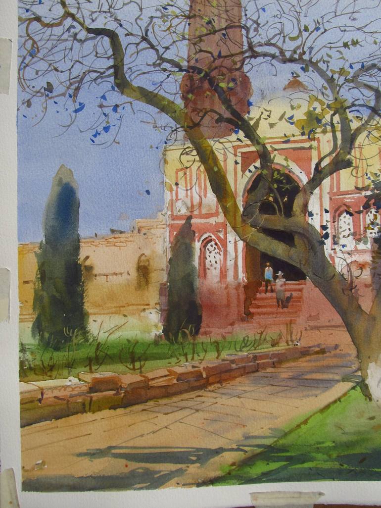 Original Classicism Architecture Painting by Bhargavkumar Kulkarni