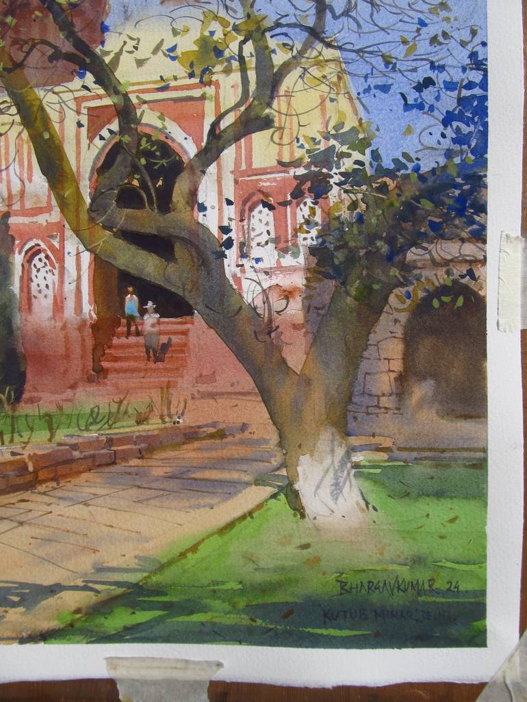 Original Classicism Architecture Painting by Bhargavkumar Kulkarni