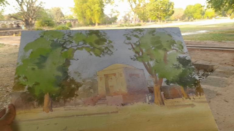 Original Realism Landscape Painting by Bhargavkumar Kulkarni