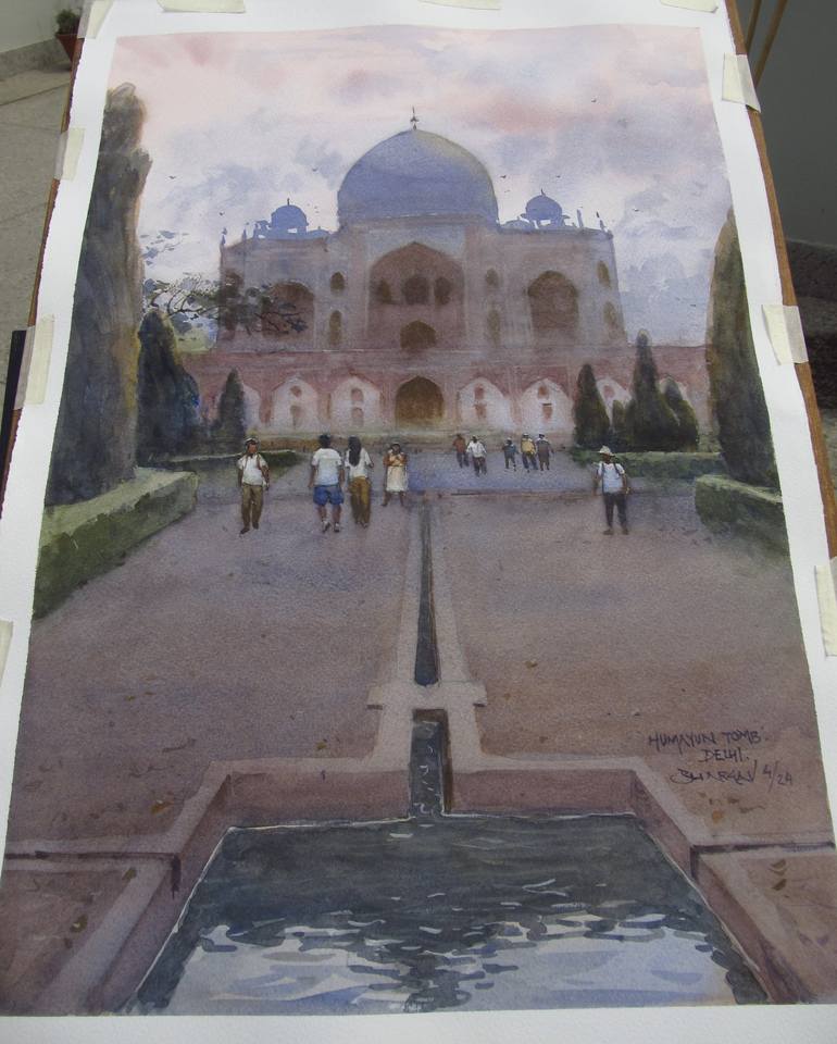 Original Classicism Landscape Painting by Bhargavkumar Kulkarni