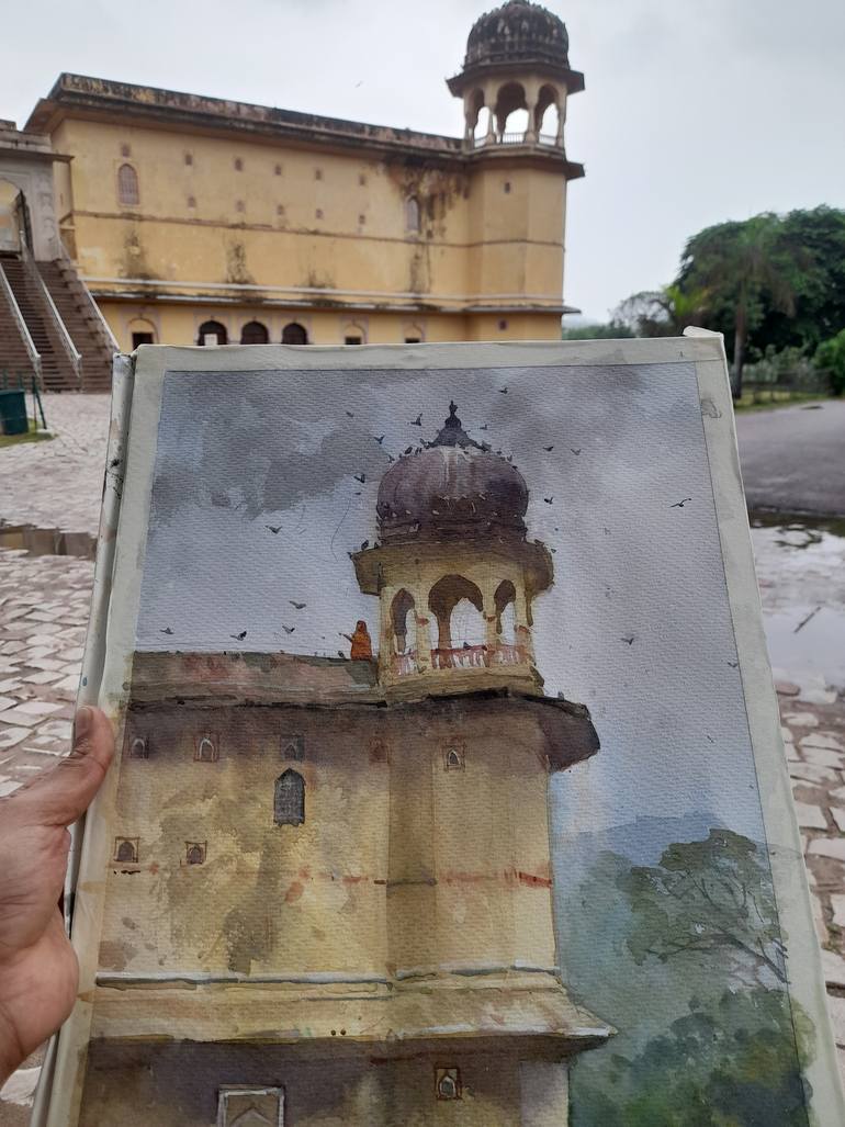 Original Classicism Landscape Painting by Bhargavkumar Kulkarni